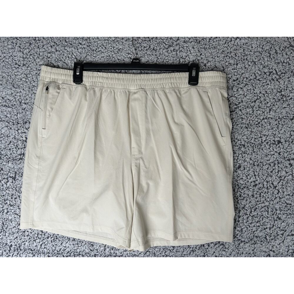 VRST Mens XXL 7” All-In Short V2 Light Sand Stretch Zip Pocket NWT